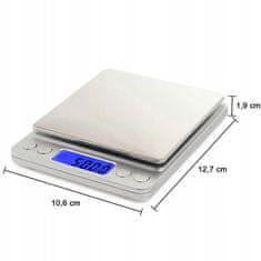 shumee Precizna elektronska kuhinjska tehtnica za nakit 500 g 0,01 g dve posodi