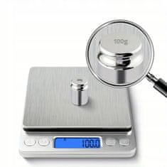 shumee Precizna elektronska kuhinjska tehtnica za nakit 500 g 0,01 g dve posodi