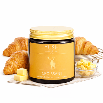 shumee Croissant - dišeča sojina sveča z vonjem svežega rogljička - yush - 120 ml