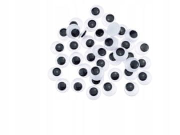 shumee Samolepilne premične oči za maskote, okrogle, premer 16 mm, črne, 40 kosov.