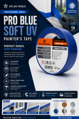 Atlas Atlas tools PRO moder slikarski trak, mehak, občutljiv UV, 14 dni 30 mm/50 m