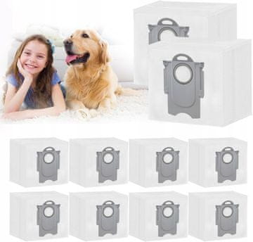 shumee 10 vrečk za umazanijo in prah za Xiaomi Roborock Q5 Q7 MAX+ S7 S8 MaxV Ultra