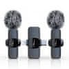 Media-Tech Micro-MIC DUO - komplet 2 brezžičnih mikrofonov, s sponko, iOS in Android (OTG), mini, super občutljiv. USB-C in Lightning