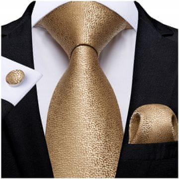 shumee Klasična moška kravata 8,5 cm, eleganten komplet žakard žepnega robčka + manšetni gumbi