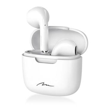 Media-Tech R-phones TWS+ - Brezžične TWS slušalke v ušesih, Bluetooth V5.3+, priložena prenosna baterija za polnjenje na poti, majhne in elegantne, USB-C. Barva: bela