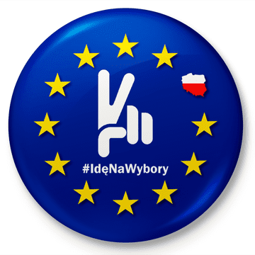 shumee Magnet za hladilnik z gumbom Grem na volitve Evropska unija