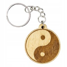 shumee Yin Yang obesek za ključe 3,7x4,1 cm lesen