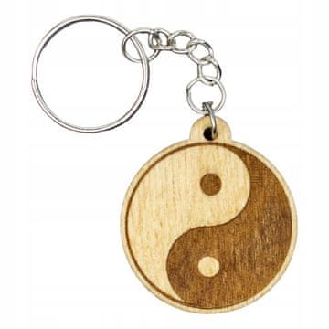 shumee Yin Yang obesek za ključe 3,7x4,1 cm lesen