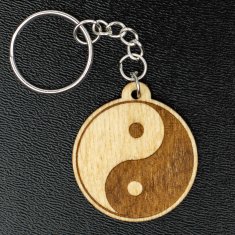 shumee Yin Yang obesek za ključe 3,7x4,1 cm lesen