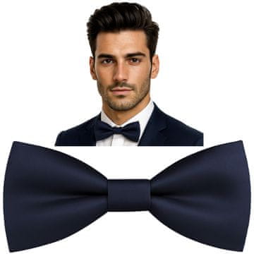 shumee Moški metuljček, gladek, dvojni metuljček, za obleko, nastavljiv, eleganten, temno moder