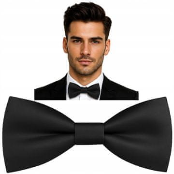 shumee Moški metuljček, gladek, dvojni metuljček, za obleko, nastavljiv, eleganten, črn