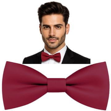 shumee Moški metuljček, gladek, dvojni metuljček, nastavljiv, eleganten, bordo
