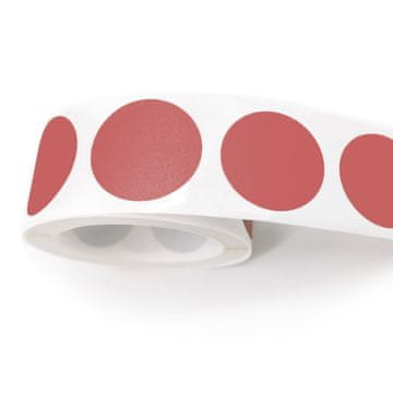 shumee Okrogle nalepke za praskanje 25 mm rdeče mat x 300