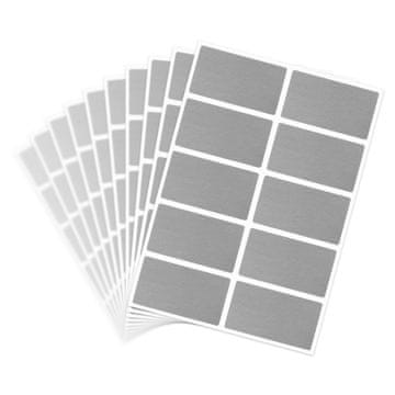 shumee Pravokotne nalepke za praskanje 42x23mm srebrne x100