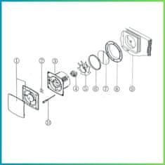 shumee Tihi kopalniški ventilator s senzorjem vlažnosti + časovnikom 150 mm bel