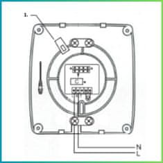 shumee Tihi kopalniški ventilator s senzorjem vlažnosti + časovnikom 100 mm črne barve