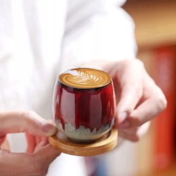 shumee Skodelica za espresso erbo 80 ml - rdeča keramična brez ročaja, moderna