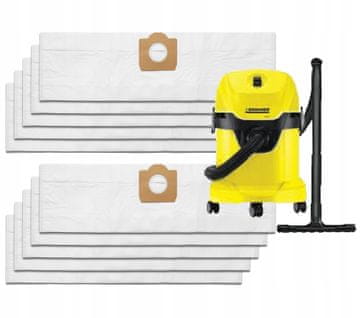 shumee 10 vrečk za sesalnik Karcher WD3 SE4001 WD2 plus KWD V-17 V-15 V12