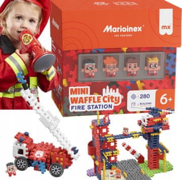 MARIOINEX Marioinex Wafle Mini - velika gasilska postaja, 280 kosov, 4 figure