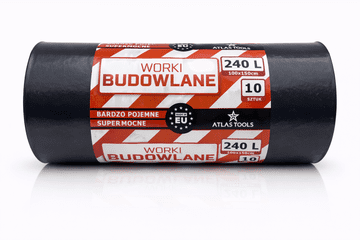 Atlas Atlas tools vreče za gradbene odpadke super močne, vzdržljive, velike 100x150cm 240l 10 kosov
