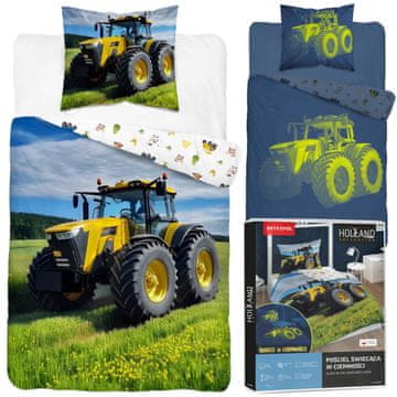 Detexpol Otroška posteljnina 160X200, ki se sveti v temi, traktor, kmečka vas