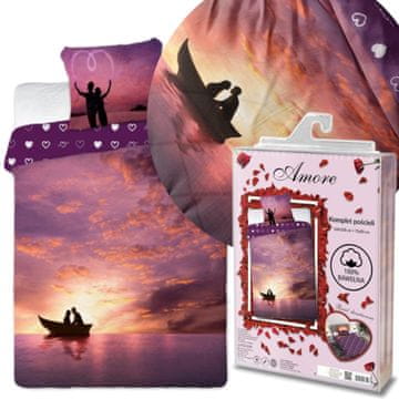 Faro Posteljnina love amore Valentinovo ljubitelji NA ČOLNU 160X200 bombaž 100%