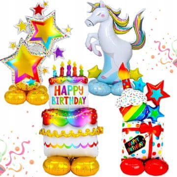 shumee Baloni komplet 4 folija balonov torta darilo zvezda poni za rojstni dan