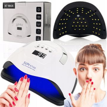 shumee Lampa za nohte UV hibridni geli LED SUN X7 LCD dvojna močna 220W manikura