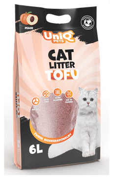 UNIQ Uniq Pets biorazgradljivo mačje stelje iz tofuja 2,5 kg breskev