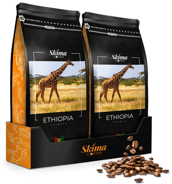 shumee Kavna zrna 2x1kg Etiopija 100% Arabica Sveže pražena za espresso aparat + brezplačno
