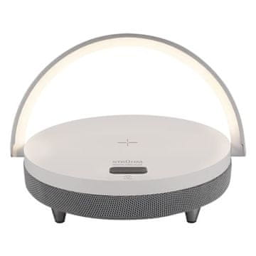 Ideus LED namizna svetilka z induktivnim polnilnikom, upravljanjem luči, stikalom na dotik in Bluetooth zvočnikom bela Saturn Speaker Ideus 03864