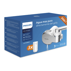 Philips Philips AWP3705P3 filter za vodo iz pipe z zaslonom in števcem. Priloženi so 3 filtrirni vložki.