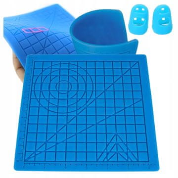 shumee Silikonska podloga za predloge za 3D pisala, vzorci za 3D pisala 17x17 cm, prekrivni sloji