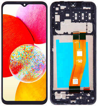 shumee Originalni Samsung Galaxy A14 SM-A145 4G LCD zaslon + zaslon na dotik (obnovljen) črn okvir