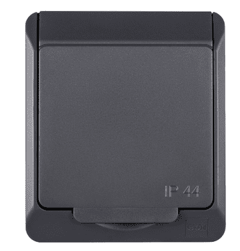 Elektro-Plast Hermes Enojna nadometna hermetična vtičnica z ozemljitvijo 16A IP44 antracit 0321-07