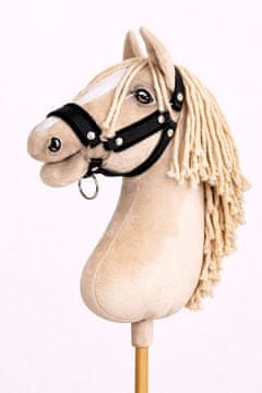 shumee Nastavljiva ovratnica za konje Hobby Horse A3, črna s črnim krznom