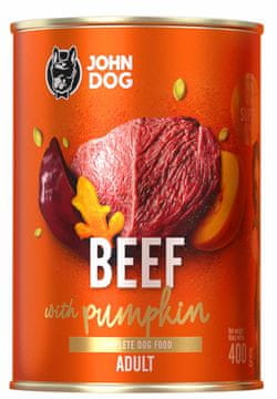 John Dog John Dog | Pumpkin line | Adult 400g - Govedina z bučo 400g