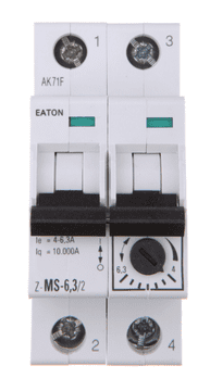 Eaton Motorno odklopnik 2P 0,75 kW 4-6,3 A Z-MS-6,3/2 248397