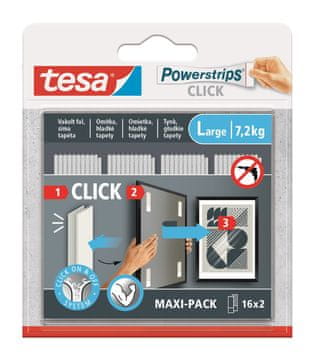 Tesa Tesa Velcro samolepilni ježki z lepilom za lepljenje slik, 16 parov, velikost L