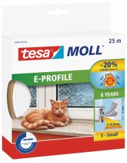 Tesa Tesa samolepilno gumijasto tesnilo za okna in vrata, E-profil, belo, 25 m