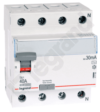 LEGRAND 4P 40A 0,03A diferencialno varovalko tip AC P304 TX3 411708