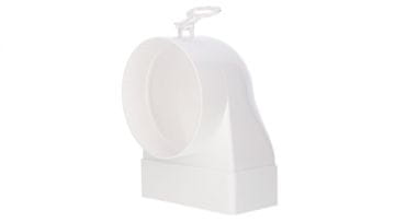 Awenta 90-stopinjski priključni koleno 60x120mm fi 103mm belo KP120-23