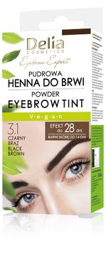 DELIA Delia Eyebrow Expert kana v prahu za obrvi 3.1 črno rjava vrečka 4 g