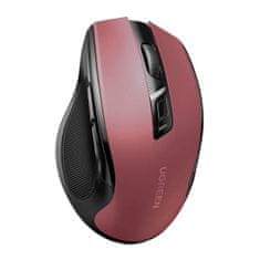 Ugreen Natančna brezžična miška USB 2,4 GHz, Bluetooth 5.0, optična, 4000 DPI, rdeča