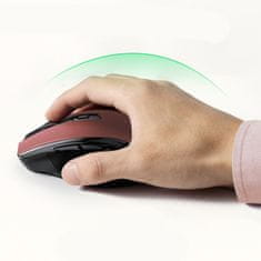 Ugreen Natančna brezžična miška USB 2,4 GHz, Bluetooth 5.0, optična, 4000 DPI, rdeča