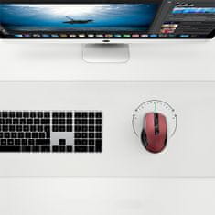 Ugreen Natančna brezžična miška USB 2,4 GHz, Bluetooth 5.0, optična, 4000 DPI, rdeča