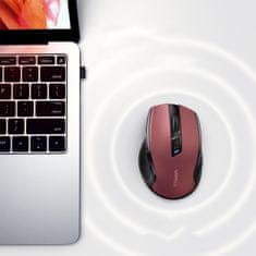 Ugreen Natančna brezžična miška USB 2,4 GHz, Bluetooth 5.0, optična, 4000 DPI, rdeča