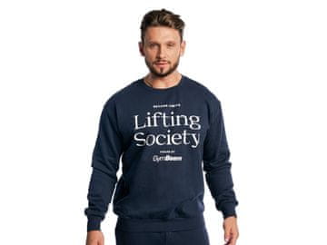 GymBeam Moški pulover Lifting Society moder