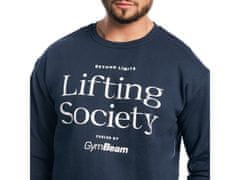 GymBeam Moški pulover Lifting Society moder