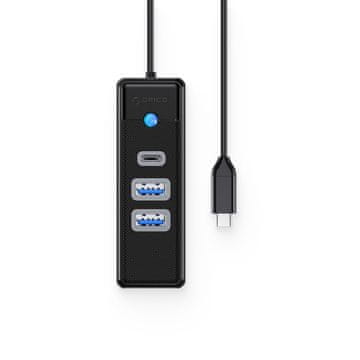 Orico PWC2U-C3 HUB USB-C adapter - 2x USB 3.0 / USB-C 0.5m, črn